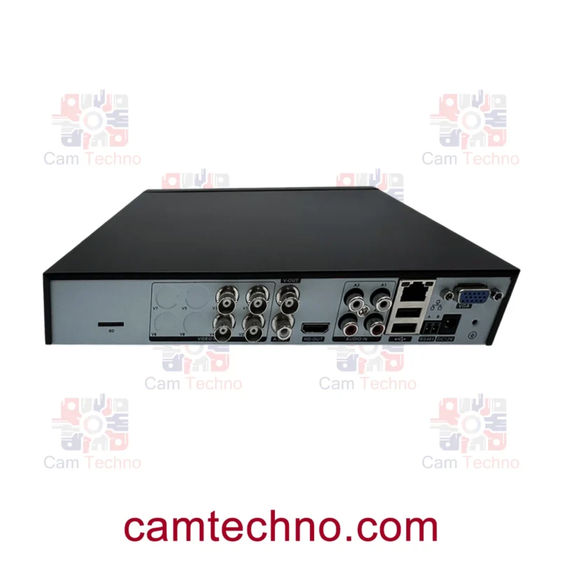 پورت‌های پشت کیس دستگاه DVR تک‌هارد ۴ کانال شامل HDMI و BNC