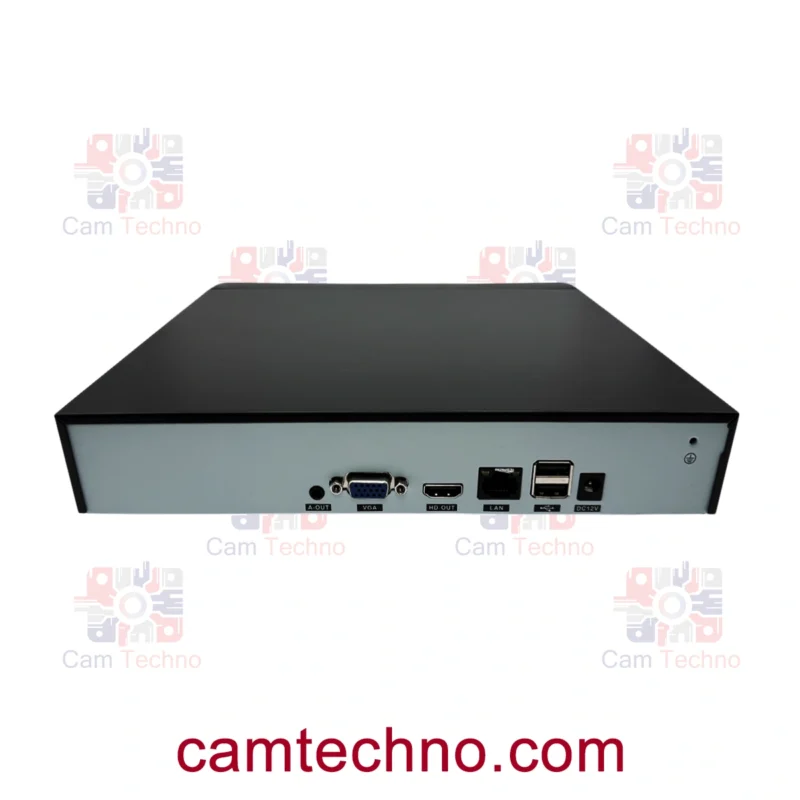نمای پشت کیس NVR تک‌هارد ۱۰ کانال با پورت‌های HDMI و LAN