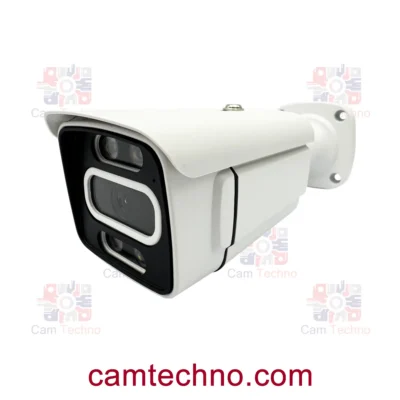 نمای زاویه‌دار کیس دوربین فلزی N8302M با بدنه ضدآب IP67 و قابلیت نصب میکروفون و کابل POE