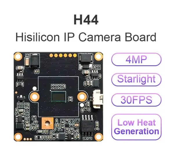 بنر مشخصات برد دوربین ۴ مگاپیکسل H44 با چیپ Hisilicon 3516