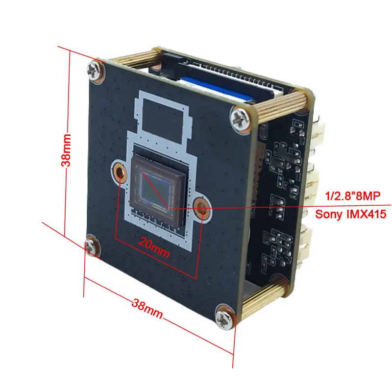ابعاد سنسور و برد دوربین مداربسته IP IMX415 800S