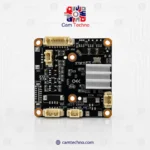 نمای روبه‌رو برد IP پنج مگاپیکسل MC-A50 با هیت‌سینک، کانکتورها و تغذیه DC 12V